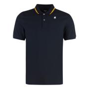 K-Way Bomull Polo Skjorta med Logo Patch Blue, Herr