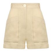 Le Kasha Linneshorts med bakfickor Beige, Dam