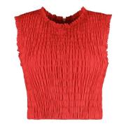 Patou Återvunnen Polyester Crop Top Red, Dam