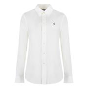 Polo Ralph Lauren Bomull Stretch Skjorta med Rundad Nederkant White, D...