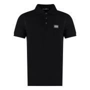 Dolce & Gabbana Bomull Polo Tröja Black, Herr