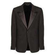 Givenchy Slim Fit Ulljacka med Satin Krage Black, Herr