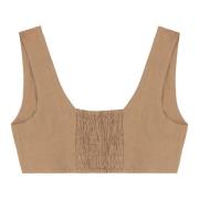 Le Kasha Kort Linne Tanktop Beige, Dam