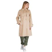 Woolrich Beige Bomullstrenchcoat med Dragsko i Midjan Beige, Dam