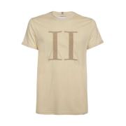 Les Deux Logo Crew-neck T-shirt Beige, Herr