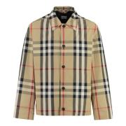 Burberry Klassisk Rutig Jacka med Fickor Beige, Herr