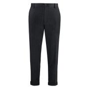 Hugo Boss Tapered-fit byxor med upprullade muddar Blue, Herr