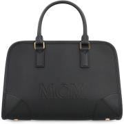 MCM Boston Läderhandväska Black, Dam