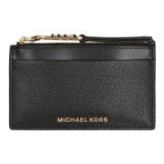 Michael Kors Kornigt Läderkorthållare med Framficka Black, Dam