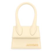 Jacquemus Elegant Läderhandväska med Avtagbar Rem Beige, Dam