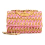 Tory Burch Raffia Axelväska med Läderdetaljer Multicolor, Dam