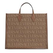 Versace Canvas och läder shoppingväska Beige, Herr