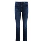 Mother Frasig fåll cropped jeans Blue, Dam