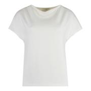 Vince Draped Neckline Stickad T-shirt White, Dam