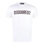 Dsquared2 Cool Fit Bomull Crew-Neck T-shirt White, Herr