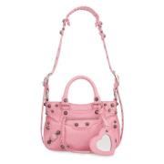 Balenciaga Studded Läder Tote Pink, Dam