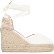 Castañer Jute wedge espadrilles med snörning White, Dam