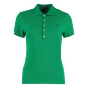 Polo Ralph Lauren Bomull Piqué Polo Skjorta Green, Dam