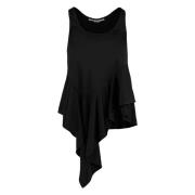 Stella McCartney Jerseytopp med Rynkad Nederkant Black, Dam