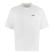 Axel Arigato Bomull Crew-neck T-shirt Ribbad Halsringning White, Herr