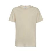 Les Deux Bomull Ribbad Crew T-shirt Beige, Herr