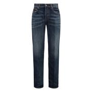 Valentino Carrot-Fit Jeans med Bakre Logomärke Blue, Herr