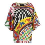 Dolce & Gabbana Silkesblus med Carretto-tryck Multicolor, Dam