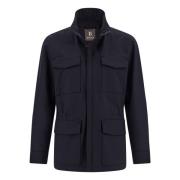 Boggi Milano Fieldjacka i teknisk ull Blue, Herr