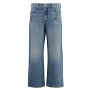 Mother Kontraststygnade Ankel Jeans Blue, Dam