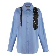 Moschino Polka-dot Bomullsskjorta Blue, Dam