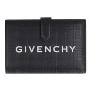 Givenchy Logo Läderplånbok med tryckknapp Black, Dam