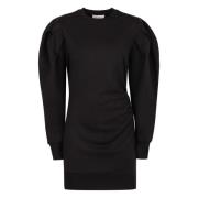 Nina Ricci Bomulls sweatdress med dekorativ samling Black, Dam