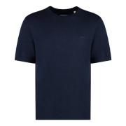 Gant Räfflad crew-neck tröja i bomullsblandning Blue, Herr