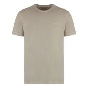 Gant Räfflad crew-neck bomull T-shirt Beige, Herr