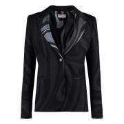 Emilio Pucci Blazer i bomullsblandning med slagkrage Black, Dam