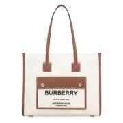 Burberry Freya Canvas Toteväska Beige, Dam