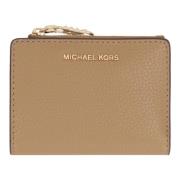 Michael Kors Kornigt läderplånbok med tryckknapp Beige, Dam