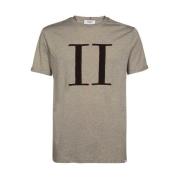 Les Deux Bomulls Crew-Neck T-Shirt med Encore Bouclè Detalj Gray, Herr