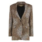 Michael Kors Klassisk Blazer med Reverskrage Brown, Dam