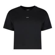 A.p.c. Kontrasterande Logo Print Bomull T-shirt Black, Dam