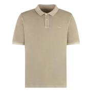 Gant Bomull Polo Skjorta Ribbad Nederkant Beige, Herr