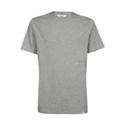 Les Deux Logo Print T-Shirt med Tricolor Detalj Gray, Herr