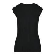 Sportmax Bomull Stilfull Topp Black, Dam