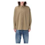 Studio Nicholson Beige Teknisk Twill Skjorta Beige, Herr