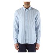 Tommy Hilfiger Randig Linne Regular Fit Skjorta Blue, Herr