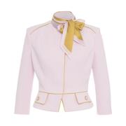 Elisabetta Franchi Rosa Crepe Blazer med Metalliska Detaljer Pink, Dam