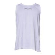 Dolce & Gabbana Vit Bomull Logo Tank Top White, Herr