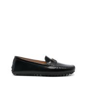 Tod's Svarta platta skor med Gommino sula Black, Dam