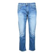 Replay Klassiska Denim Jeans med Elastanblandning Blue, Herr