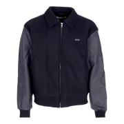 Arte Antwerp Broderad Blomma Varsity Jacka Marin Blue, Herr